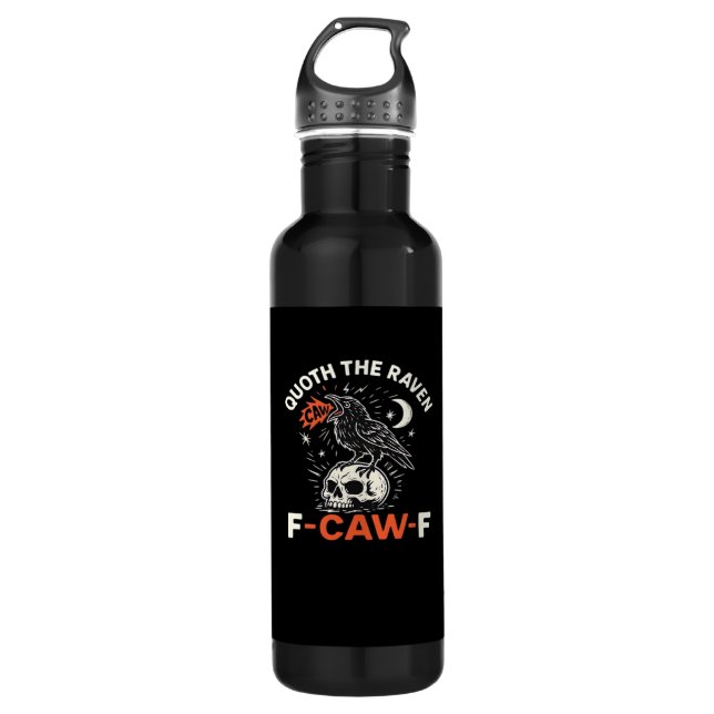 Botella De Agua Quoth Raven F-Caw-F (Anverso)