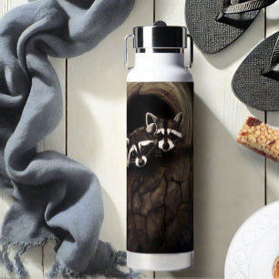 Botella De Agua Raccoons Brown Cute Tree