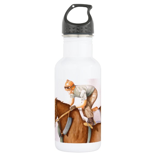 Botella De Agua Race Horse y Jockey (Anverso)