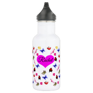 Botella De Agua Rachel, Nombre, Con conejos, Patrón de loros,