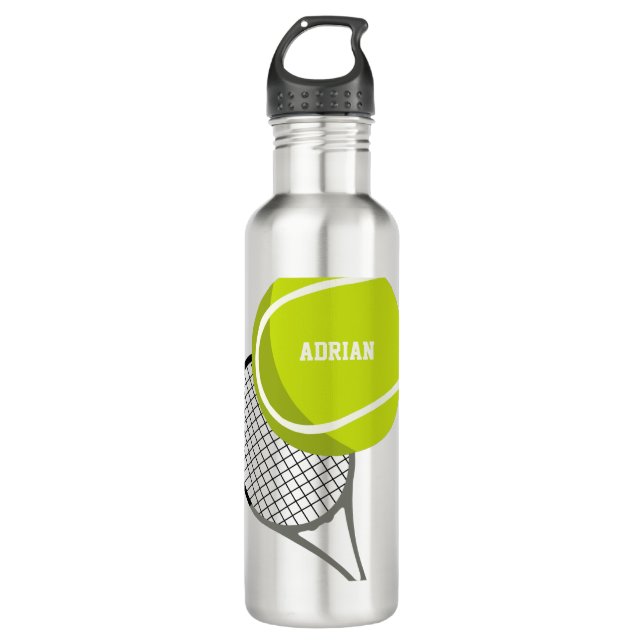 Botella De Agua Racquet y bolas de tenis personalizado (Anverso)