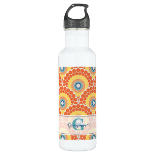 Botella De Agua Radiante de verano egeo monogramada Art Deco Manda