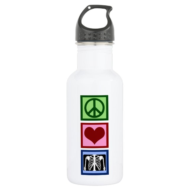 Botella De Agua Radiología de amor por la paz (Anverso)