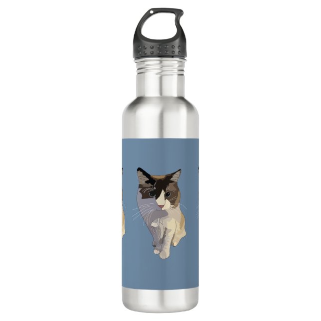 Botella De Agua Ragdoll cat, Dusty Blue (Anverso)