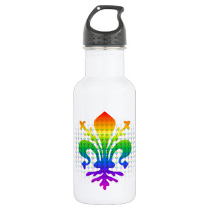 Botella De Agua Rainbow Fleur-de-lis