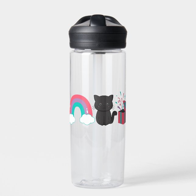 Botella De Agua Rainbow Kitten Surprise Icon Water Bottle (Delante)