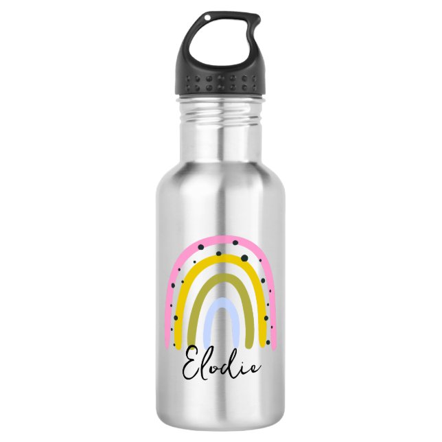 Botella De Agua Rainbow Personalized Name Water Bottle Custom Kids (Anverso)