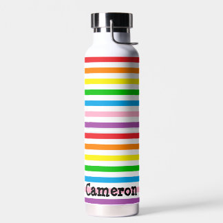 Botella De Agua Rainbow Stripes Custom