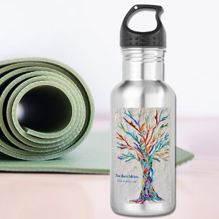 Botella De Agua Rainbow Tree Yoga Instructor
