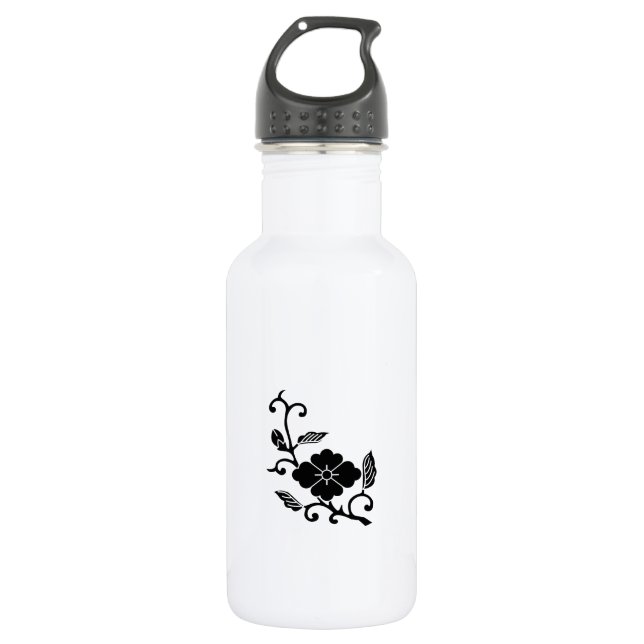 Botella De Agua Rama de flor china rómbica (Anverso)