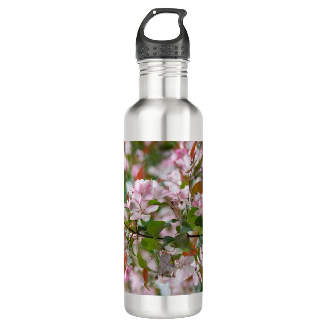 Botella De Agua Rama delgada con flores manzana (Anverso)