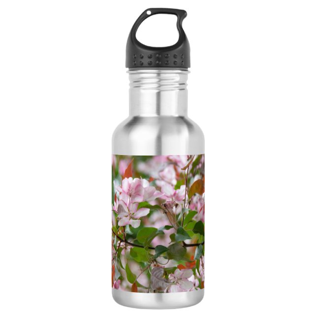 Botella De Agua Rama delgada con flores manzana (Anverso)