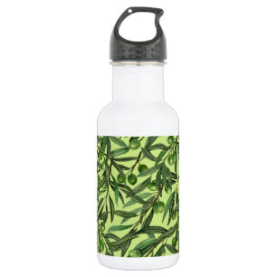 Botella De Agua Ramas de oliva en verde oliva