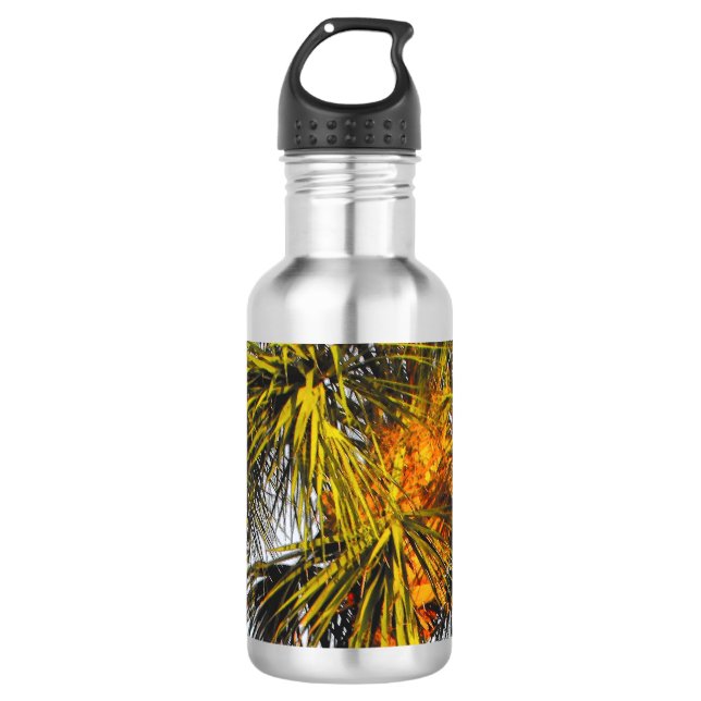 Botella De Agua Ramas de palmeras, Sol de la tarde (Anverso)