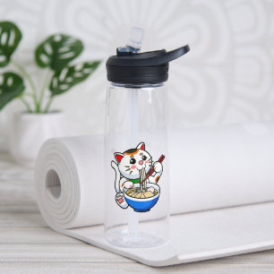 Botella De Agua Ramen de gato afortunado
