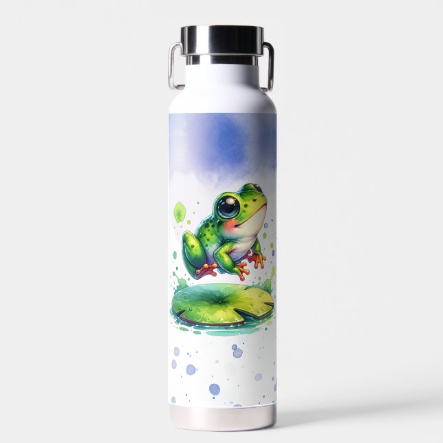 Botella De Agua Rana caprina | Divertido Pun de la toad (Delantero)