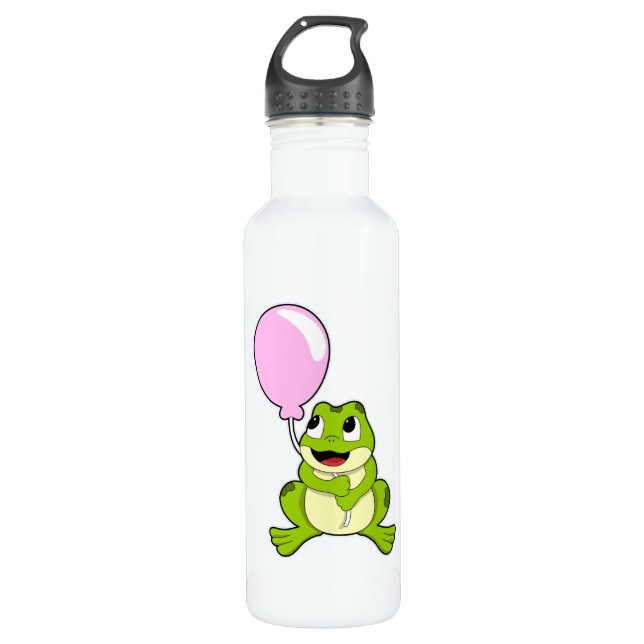 Botella De Agua Rana con globo (Anverso)