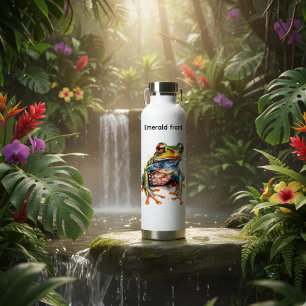 Botella De Agua Rana de selva tropical de ojo esmeralda