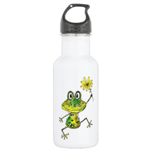 Botella De Agua Rana feliz y caprichosa