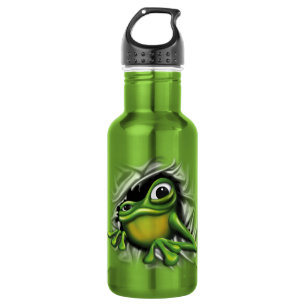 Botella De Agua Rana fresca 3D