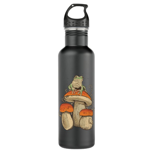 Botella De Agua Rana Sobre El Setas (Anverso)