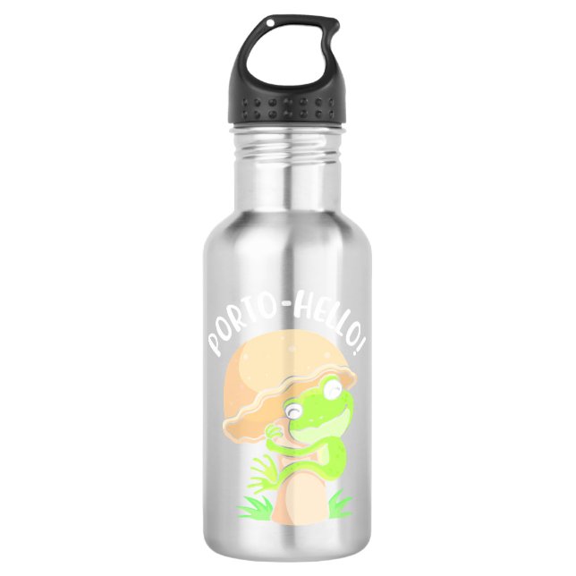 Botella De Agua Rana Y Hongos (Anverso)
