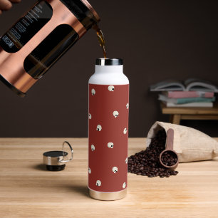 Botella De Agua Random Cute Kawaii Skull Dots red
