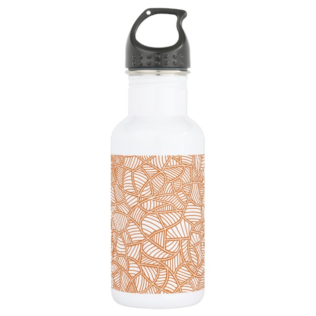 Botella De Agua Random Leaf Mosaic Dark Naranja (Anverso)