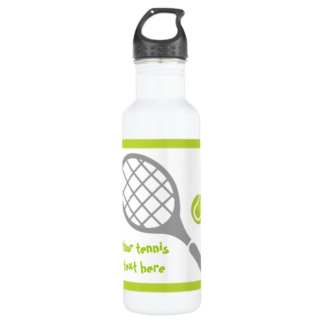 Botella De Agua Raqueta de tenis y personalizado de pelotas (Anverso)