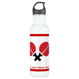 Botella De Agua Raquetas de ping pong de ping pong y pelota negra,