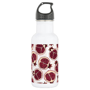 Botella De Agua Rasgos granados en blanco