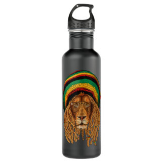 Botella De Agua Rasta Lion Jamaica Rastafari Colores Reggae Lover