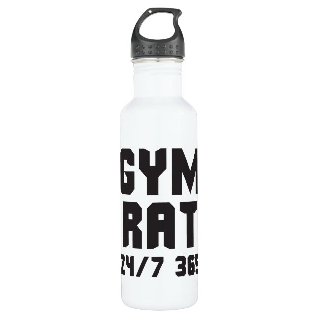 Botella De Agua Rata De Gimnasio - 24/7 365 - Construcción De Cuer (Anverso)