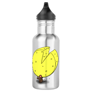 Botella De Agua Ratón blanco con ilustracion personalizado de ques