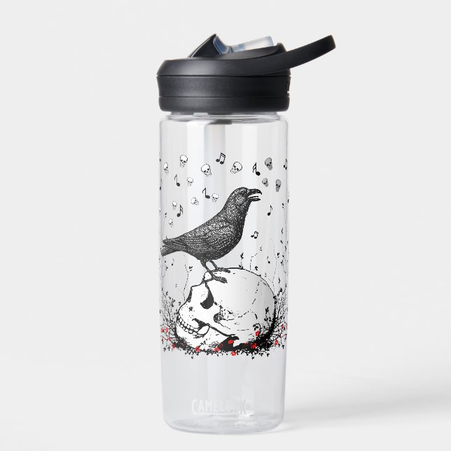 Botella De Agua Raven canta canción de muerte en el cráneo (Izquierdo)