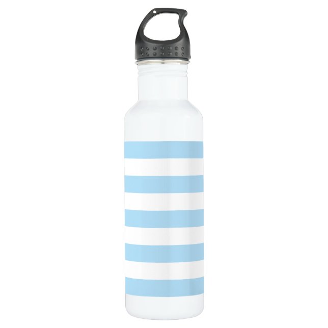 Botella De Agua Rayas azules, rayas blancas, patrón rayado (Anverso)