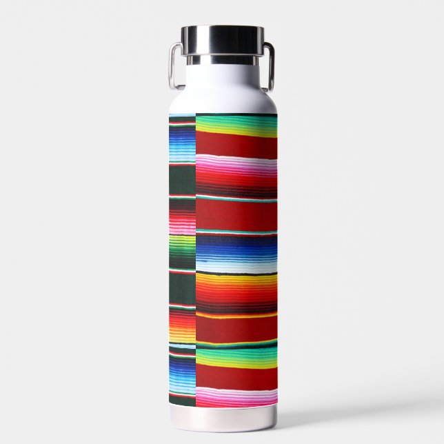 Botella De Agua rayas coloridas de serape (Delantero)