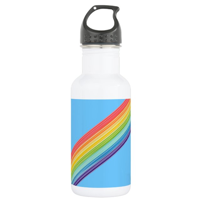Botella De Agua Rayas de arco iris diagonales (Anverso)
