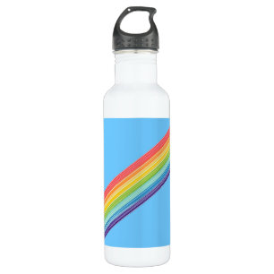 Botella De Agua Rayas de arco iris diagonales
