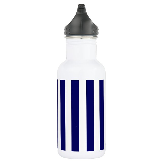 Botella De Agua Rayas de caramelo azul y blanco de la marina (Derecha)
