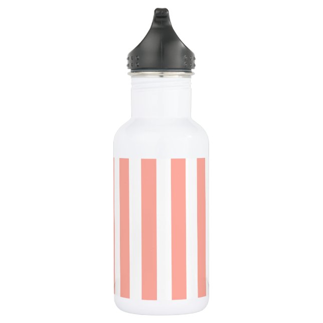 Botella De Agua Rayas de caramelo de coral y blanco (Derecha)