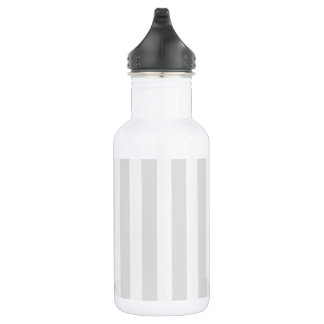 Botella De Agua Rayas de caramelo gris claro y blanco