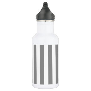 Botella De Agua Rayas de caramelo gris y blanco