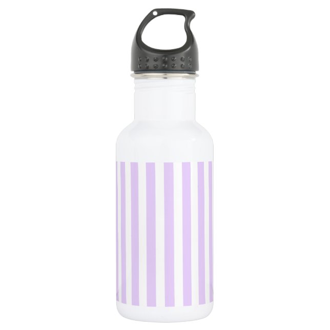 Botella De Agua Rayas de caramelo lila y blanco (Anverso)