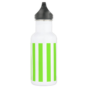 Botella De Agua Rayas de limón verde y blanco de caramelos
