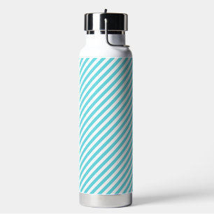 Botella De Agua Rayas diagonales clásicas azules y blancas