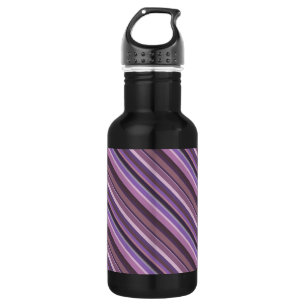 Botella De Agua Rayas diagonales malvas