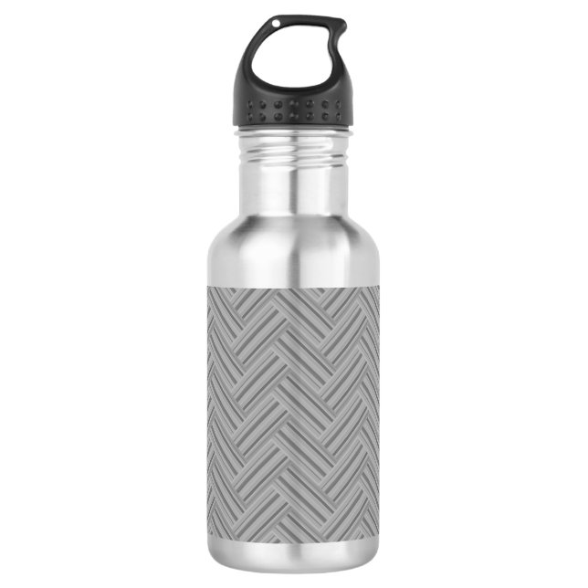 Botella De Agua Rayas grises de doble trama (Anverso)