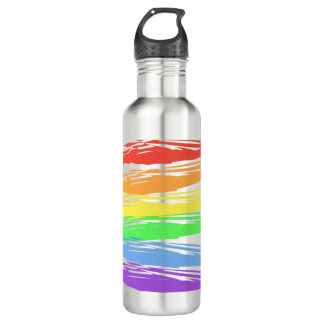Botella De Agua Rayas horizontales del orgullo gay arcoiris