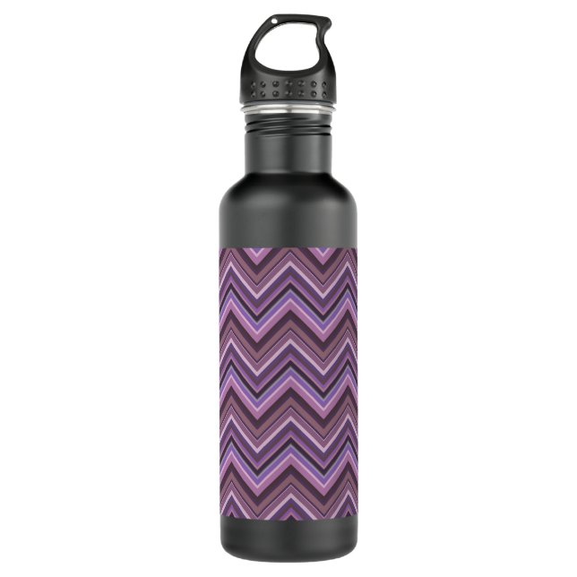 Botella De Agua Rayas Mauve zigzag (Anverso)